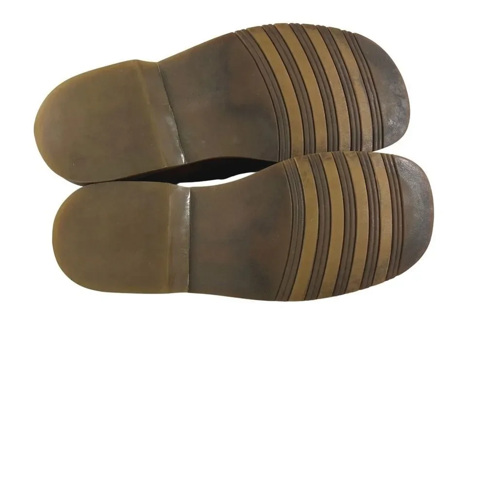 GBX Men's Brown Leather Square Toe Slip On Loafer Shoes Size 9 1/2 M